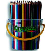 Pencil Coloured Crayola Deskpack 48 in Clear Bucket with Yellow Handle 