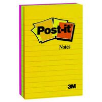 Post It Note 3M 660 3AU 98mm x 149mm Assorted Ultra Pack 3