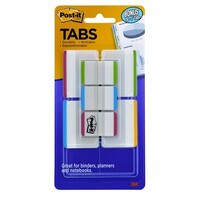 Post It Tab 3M 686 VAD1 Durable Index Tabs White / Coloured Stripe 50 x 38mm Value Pack