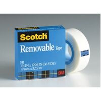 Tape 3M Scotch Magic 811 Removable Refill 19mm x 32.9M Pack 12