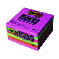 Post It Note 3M 675 6SSAN Super Sticky 98mm x 98mm Lined Assorted Marrakesh Pack 6