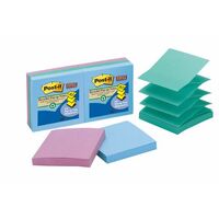 Post It Note 3M R330 6SST Pop Up Refill Super Sticky 76 x 76mm Bora Bora Recycled Pack 6