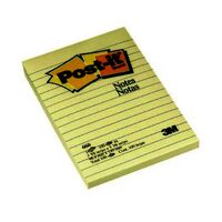 Post It Note 3M 660 98.4mm x 149mm Lined Yellow Pack 12