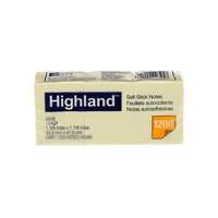 Highland Stick On Note 6539 35mm x 48mm Yellow Pack 12