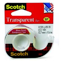 Tape 3M Scotch Transparent 144 Hang Sell on Dispenser 12mm x 11.4M Box 12
