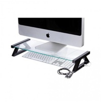 MONITOR STAND ESSELTE 57CM GLASS WITH USB PORTS