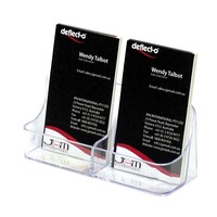 Deflecto Business Card Holder Vertical/Portrait 70401 Dual/twin compartment