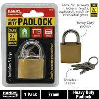 Padlock 37mm Heavy Duty Handy Hardware 70916 with 3 Keys 