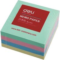 Sticky Note Cube 75x75mm was Deli Pastel now Razorline Bright Neon RZ7151 Assorted Colours 