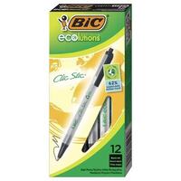 Pen Bic Ecolutions Clic Stic 17929 Black Box of 12