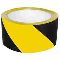 Tape Warning Black and Yellow Danger Stripes 48mm x 45M Cumberland 7216 