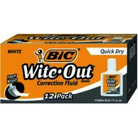 Correction Fluid Bic Wite Out Quickdry 50605 Pack 12