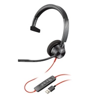 HP POLY BLACKWIRE 3310 MS , MONO CORDED HEADSET USB-A