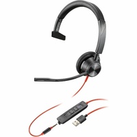 HP POLY BLACKWIRE 3315 MS , MONO CORDED HEADSET USB-A