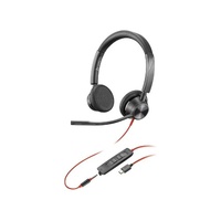 HP POLY BLACKWIRE 3325 UC , STEREO , CORDED HEADSET 3.5MM & USB-C