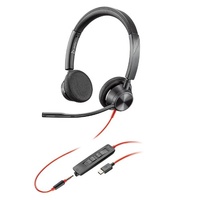 HP POLY BLACKWIRE 3325 MS , STEREO CORDED HEADSET USB-C