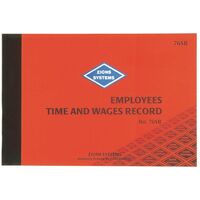 Employees Time Wages Record Book Zions 76SB