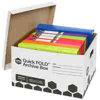 Archive Box Marbig Quickfold with Lid 80011 Each 