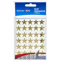 Label Quik Stik Flat Pack Star Gold Pack of 150 Labels