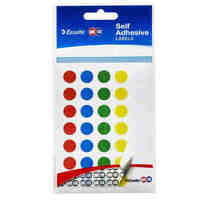 Label Quik Stik Flat Pack 11mm Dot Multi Colour Pack of 245 Labels