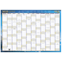 Planner Writeraze Annual Debden Calendar Year Framed 700 x 1000mm 11800 Y2023