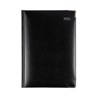 Diary Collins Management A5 Day To Page Bonded Black Leather Silver Edge Y2023 189B99