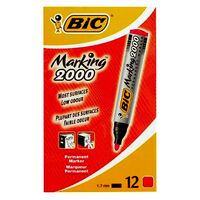 Marker Bic Permanent Bullet 200003 Red Box 12