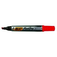 Marker Bic Permanent Chisel 230003 Red Box 12