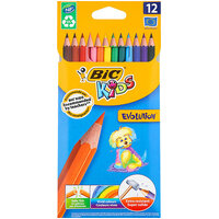 Pencil Colouring Bic Kids Evolution Triangular Assorted Pack 12