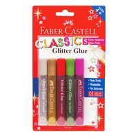 Glitter Glue Pen Classic Faber 85405105 Assorted Colours Card of 5