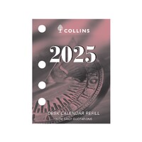 Desk Calendar Refill Collins side Opening 2025 76x102mm