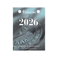Collins Desktop Calendar Refill 2026 Day to a Page Top Punch