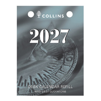 Desk Calendar Refill Collins 2027 76x102mm DCRT top punch