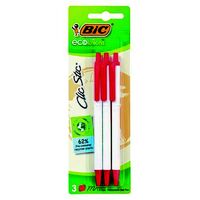 Pen Bic Ecolutions Clic Stic 879411 Red Pack 3