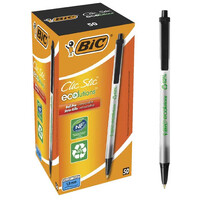 Pen Bic Ecolutions Clic Stic Black Box of 50 