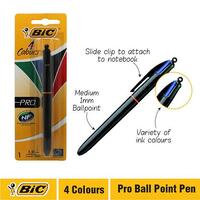 Pen Bic 4 Colour Pro Retractable Black Barrel Card 1