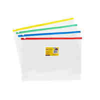 Clear Case B4 Document with Plastic coloured zip Marbig 9009099 Assorted 