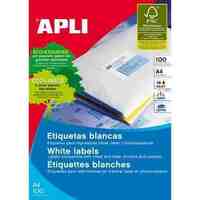 Labels Apli Permanent A4 33 Up 70 x 25mm Square Corners Box 100 