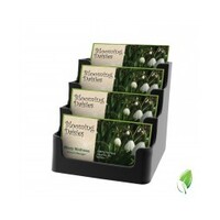 Deflecto Business Card Holder 4 Pocket 90404 Four tier Recycled black plastic