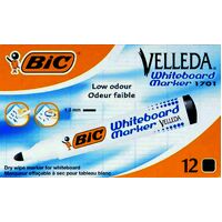 Whiteboard Marker Bic Velleda 1701 09 Bullet Point Black Box 12 