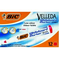 Whiteboard Marker Bic Velleda 1701 03 Bullet Point Red Box 12 