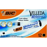 Whiteboard Marker Bic Velleda 1751 09 Chisel Point Black Box 12 