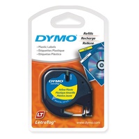Dymo Tape Letratag Plastic Hyper Yellow 91202/91332