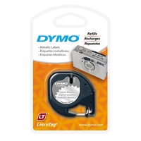 Dymo Tape Letratag Metallic Silver 91208/91338