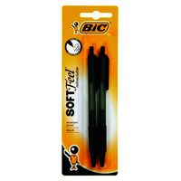 Pen Bic Soft Feel Retractable 91444 Black Pack 2