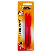 Pen Bic Soft Feel Retractable 91447 Red Pack 2