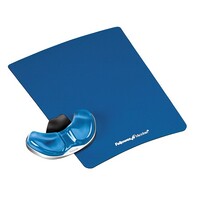 Gliding Palm Support and Mouse Pad Gel Clear Blue Fellowes 9180601