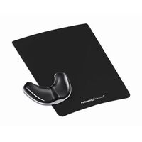 Gliding Palm Support and Mouse Pad Gel Clear Black Fellowes 9180701
