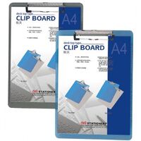 Clipboard Acrylic A4 Deli 9256 Translucent Blue or Black with 25cm Metric and 10 inch Imperial Side Rulers 