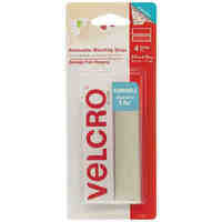 Velcro Removable Strips 8.8cm x 1.9cm 4 Pack White 